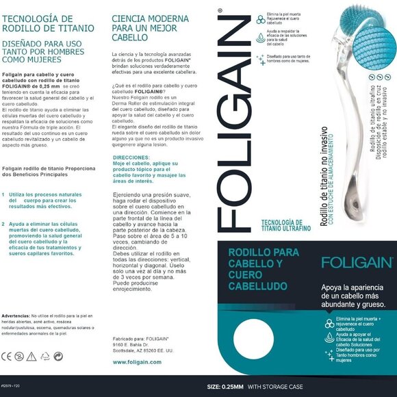 Hair & scalp roller with 540 titanium needles - Picture 2 of 3